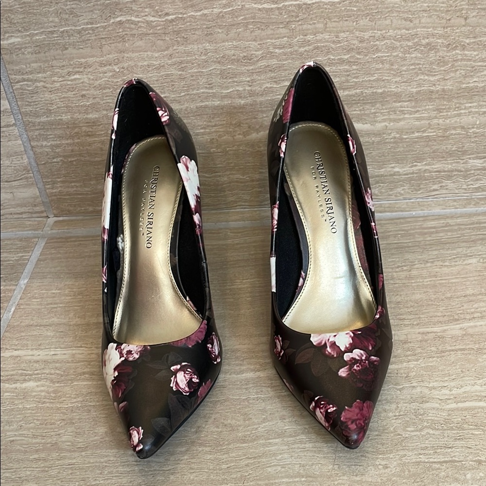 CHRISTIAN SIRIANO UEC Women’s Size 8.5 Floral Stiletto Pumps - Picture 4 of 9